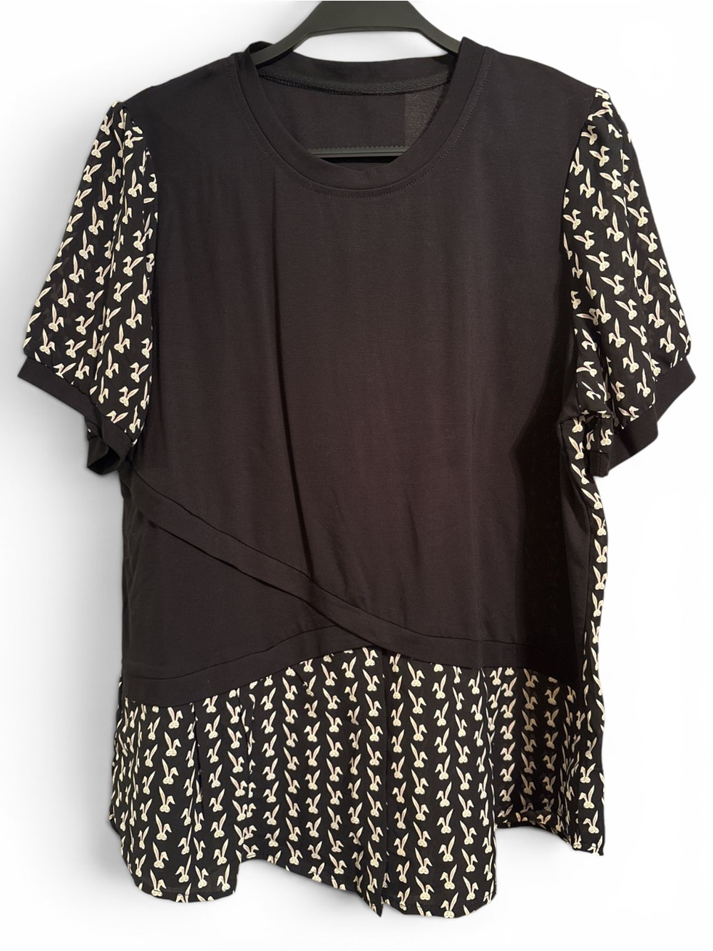 🐰Bunny Rabbit Face Short Sleeve Women’s Top Large 🐇
